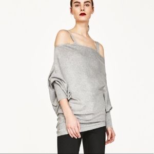 NWT Zara Knit Off Shoulder Sweater